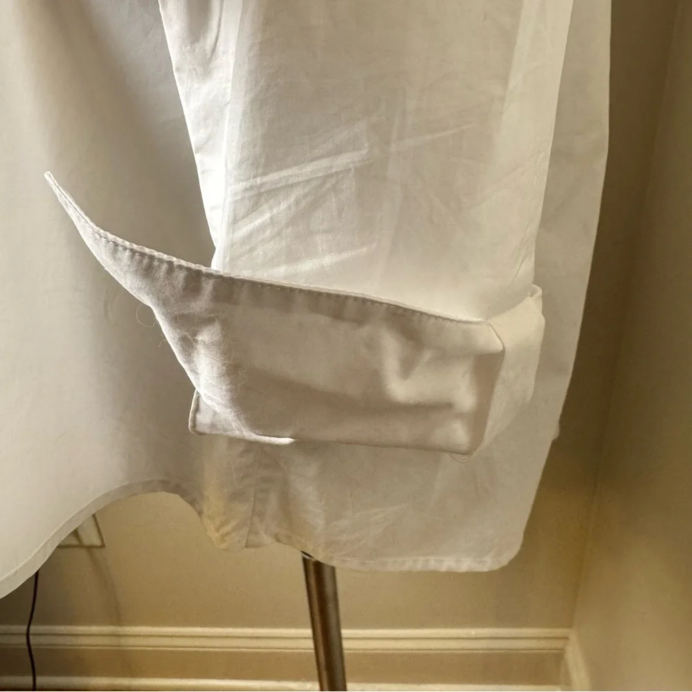 RAVEL Bow Back 100% Cotton Button Front Dress Shirt WHITE / MEDIUM - Picture 5 of 14